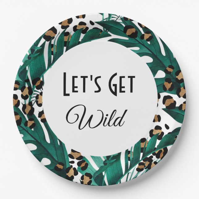 Let's Get Wild Plates Bachelorette Party Decor (Front)