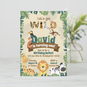 Let's Get Wild Safari Birthday Invitation