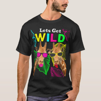 Let's Get Wild Zoo Animals Safari Party Giraffe T-Shirt