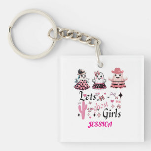 Lets ghost Girls Halloween feminine girly Key Ring