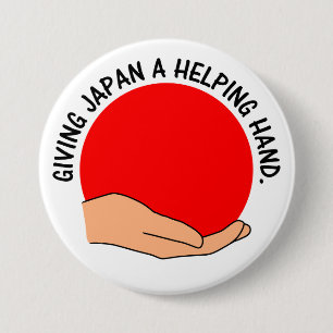 Let's Give Japan a Helping Hand 7.5 Cm Round Badge