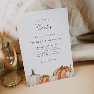 Let's Give Thanks Friendsgiving Dinner Invitation