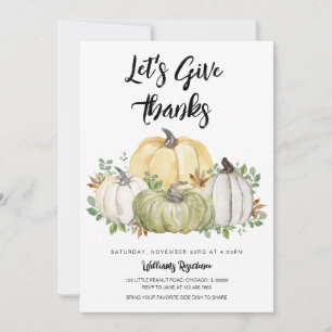 Let's Give Thanks Thanksgiving Invitation