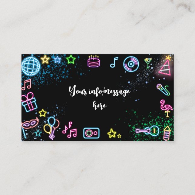 Let's glow crazy neon birthday enclosure card (Front)