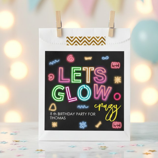 Let's glow crazy neon birthday laser party favour bag (Creator Uploaded)