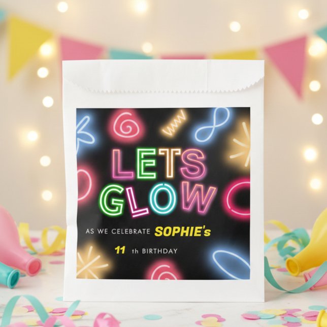 Let's glow crazy neon birthday laser party favour bag (Creator Uploaded)