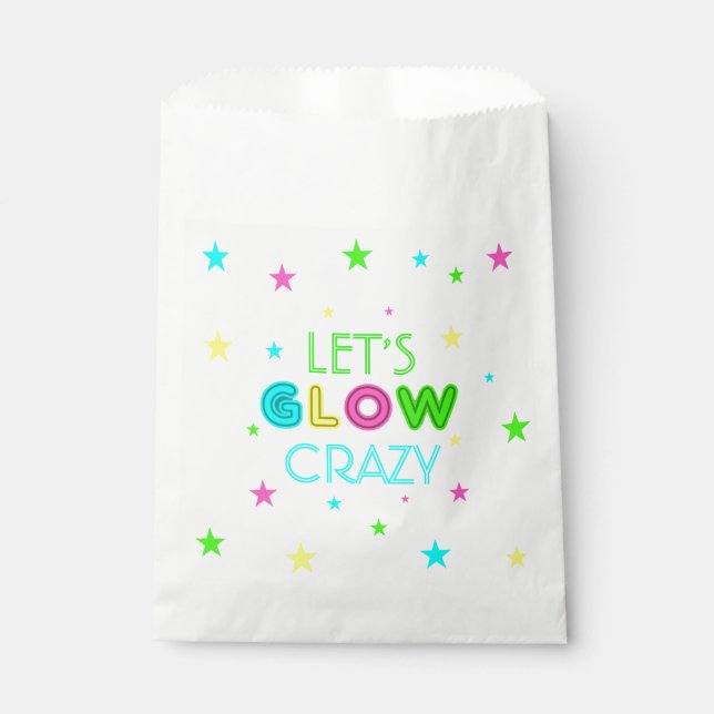 Let's Glow Crazy Party Napkins Paper Plate Favour Bag (Front)