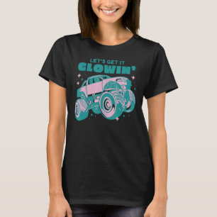 Lets Glow Crazy Party Retro Neon 80s Rave Colour T-Shirt