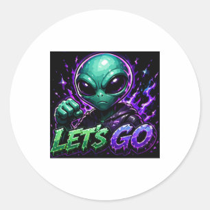 Let's Go Alien Emote Sticker