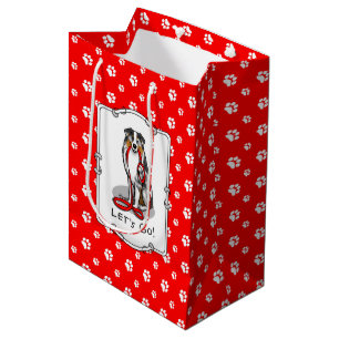 Let's Go! Australian Shepherd (blue merle tan/w 1) Medium Gift Bag