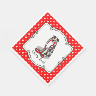 Let's Go! Australian Shepherd (blue merle tan/w 1) Napkin