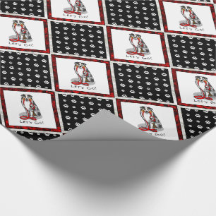 Let's Go! Australian Shepherd (blue merle tan/w 1) Wrapping Paper