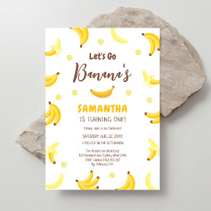 Let's Go Banana Kids Birthday Invitation