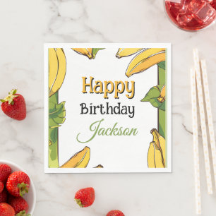 Let's Go Bananas Any Age Birthday Party Napkin