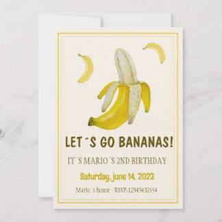 Let's Go Bananas, Banana Birthday Invitation