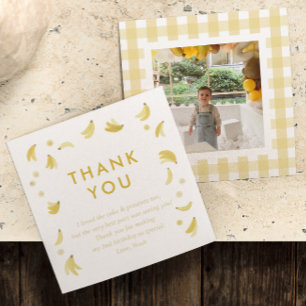 ‘Lets Go Bananas’ Banana Party Personalised Photo Thank You Card