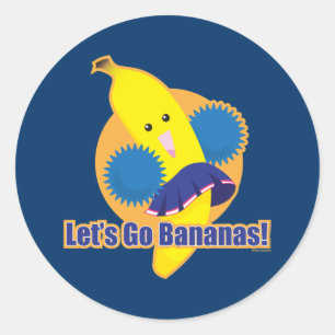 Let's Go Bananas! Classic Round Sticker