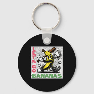 Lets Go Bananas Funny Banana Youth Kids Boys Girls Key Ring