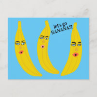 LET'S GO BANANAS Funny Cute Whimsical Party Custom