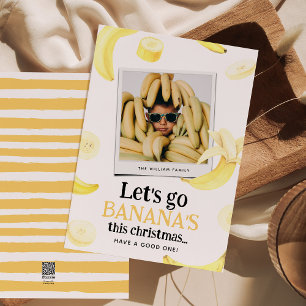 Let's Go Banana's Funny Photo Christmas  Holiday Card