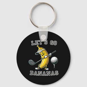 Let's Go Bananas Golf With Funny Banana Golfer Gra Key Ring