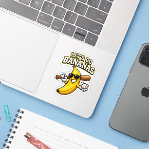 Lets Go Bananas Retro Baseball Banana Funny
