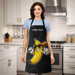 Lets Go Bananas Retro Baseball Banana Funny Apron