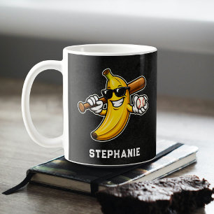 Lets Go Bananas Retro Baseball Banana Funny Coffee Mug