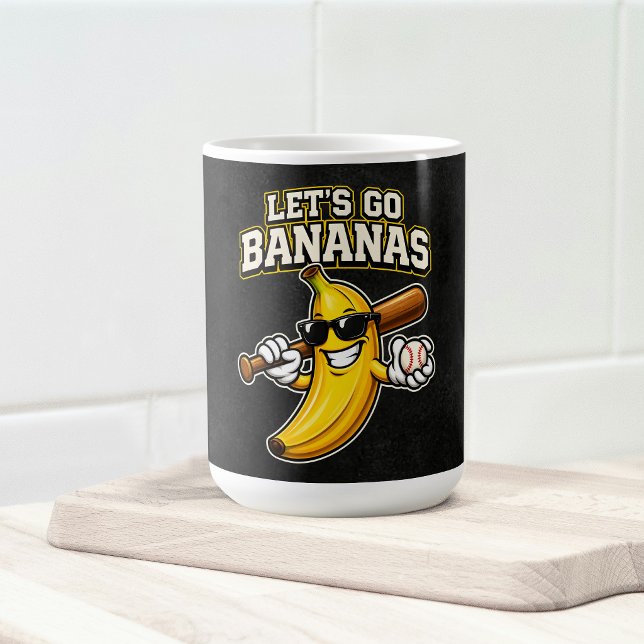 Lets Go Bananas Retro Baseball Banana Funny Coffee Mug (Creator Uploaded)