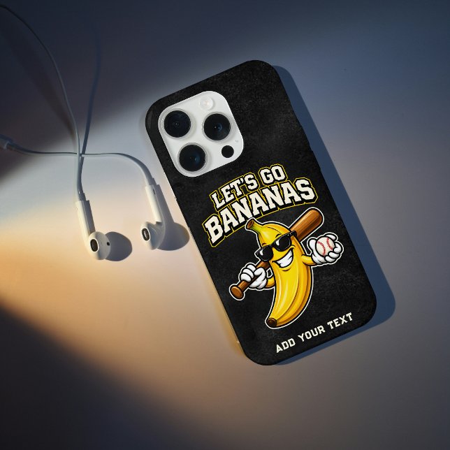 Lets Go Bananas Retro Baseball Banana Funny iPhone Case (Creator Uploaded)