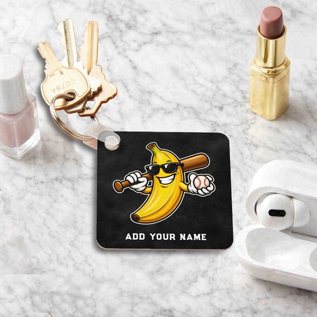 Lets Go Bananas Retro Baseball Banana Funny Key Ring (Creator Uploaded)