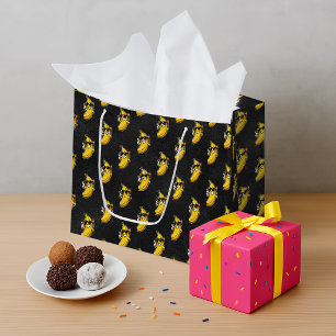 Lets Go Bananas Retro Baseball Banana Funny Large Gift Bag