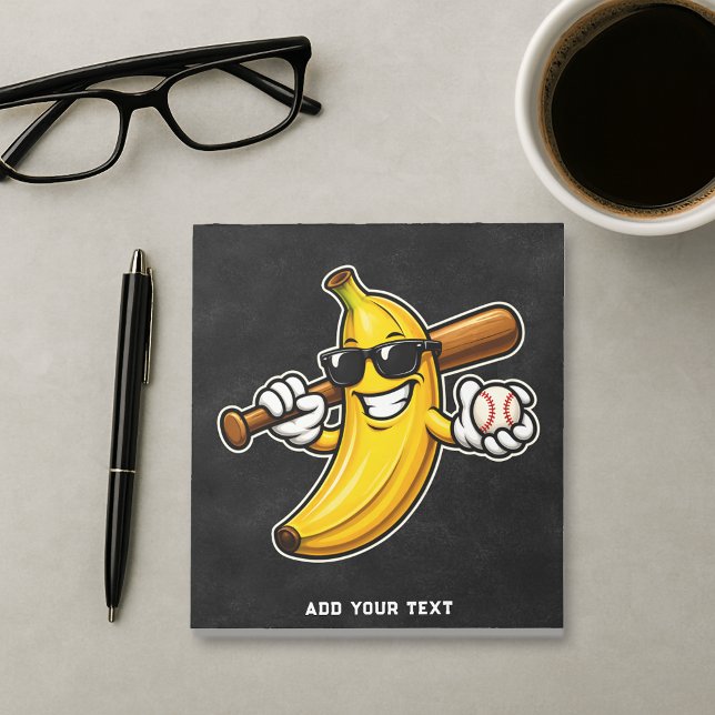 Lets Go Bananas Retro Baseball Banana Funny Notepad (Creator Uploaded)