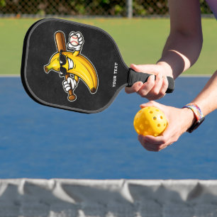 Lets Go Bananas Retro Baseball Banana Funny Pickleball Paddle