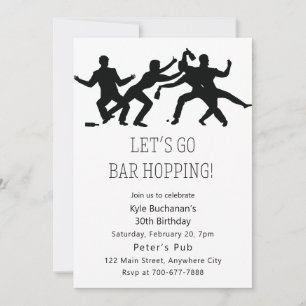 Let's Go Bar Hopping Birthday Party Invitation