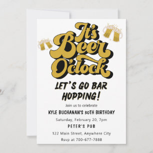 Let's Go Bar Hopping Birthday Party Invitation