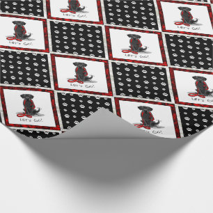 Let's Go! Black Lab Labrador Retriever Cute Wrapping Paper