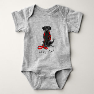 Let's Go! Black Labrador Retriever - Cute Dog Baby Bodysuit