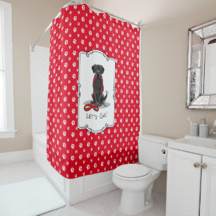 Let's Go! Black Labrador Retriever - Cute Dog Shower Curtain