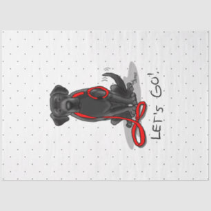 Let's Go! Black Labrador Retriever - Cute Dog Tissue Paper