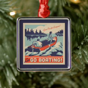 Let's Go Boating Metal Ornament