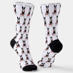 Let's Go! Boston Terrier (black) Funny dog Socks
