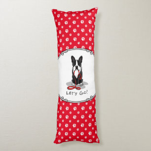 Let's Go! Boston Terrier Dog (black) Funny Body Cushion