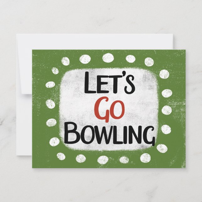 Let's Go Bowling Greeting Card (Front)