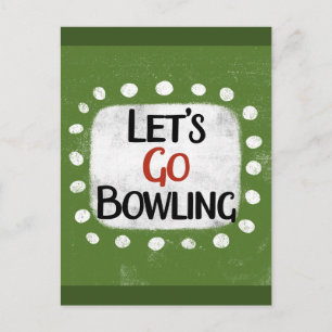 Let's Go Bowling Postcard