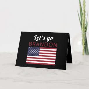 Let's go Brandon, American Flag Card