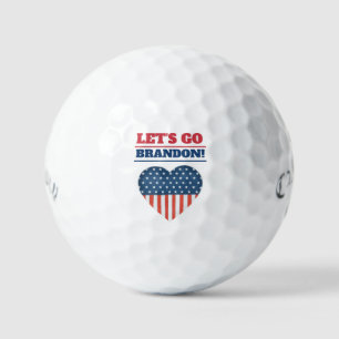 "Let's Go Brandon!" American Flag Heart Callaway  Golf Balls