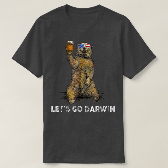 Lets Go Brandon American Flag Tees Funny Bear Drin (Design Front)