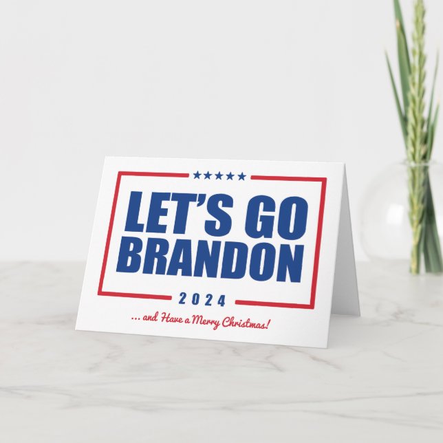 Let's Go Brandon and Have a Merry Christmas Postca Card (Front)
