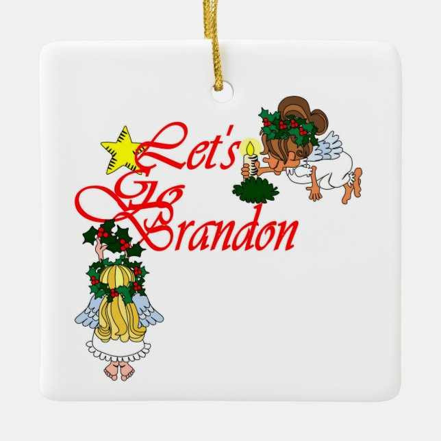 Let's Go Brandon Angel Christmas Ornament (Front)